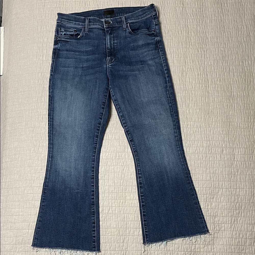 MOTHER Dark Blue Cropped Jeans